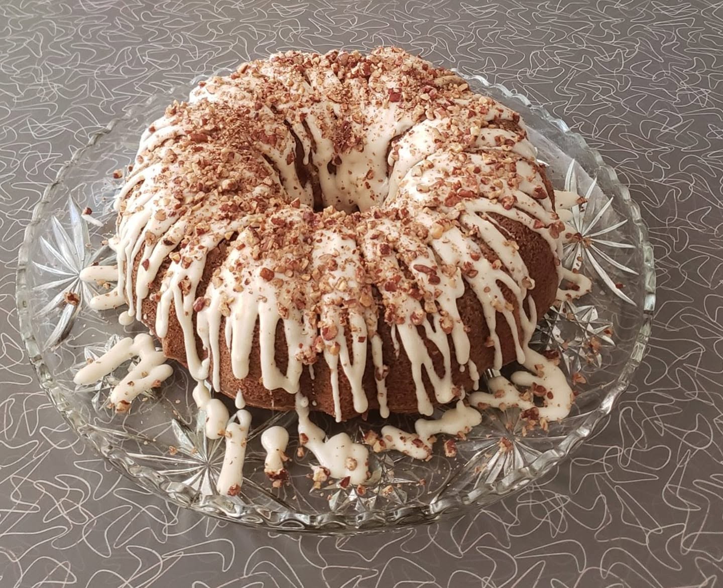 Hummingbird bundt cake with cream glaze at Bev's Restaurant