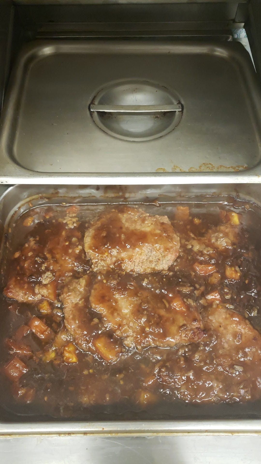 Homemade Swiss steak in tomato gravy at Bev's Restaurant